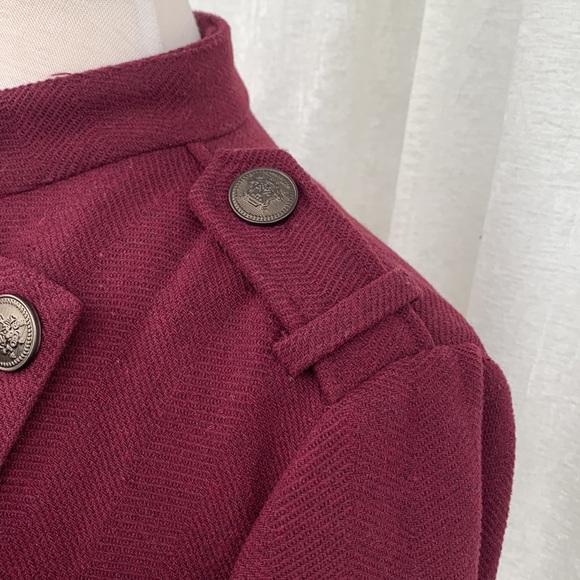 Torrid Burgundy Wool Blend Military Coat NWOT - Picture 9 of 16